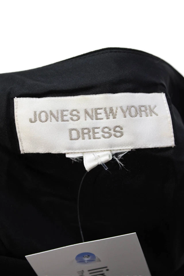 Vestido maxi Jones New York feminino gola barco enfeitado preto tamanho 4 - Imagem 4 de 4