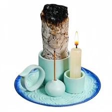 Handmade Ceramic Incense Holder – Multi-Use Tray for Palo Santo, Sticks & Cones