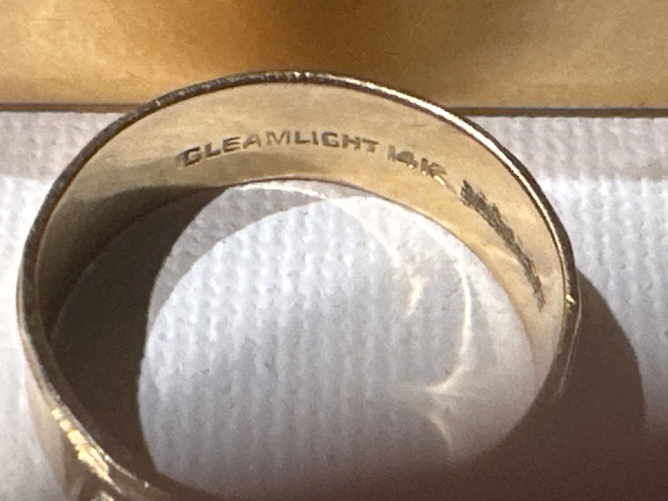 Gleamlight 14K Gold Multi Gemstone Band Ring Pink Purple Green Tourmaline Sz 7 - Image 4 of 4