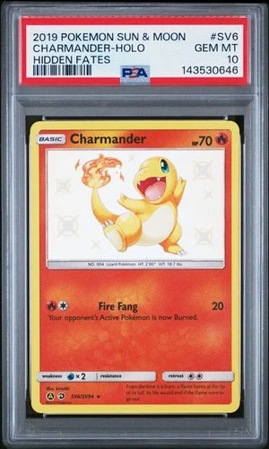 Pokemon Charmander Hidden Fates SV6/SV94 PSA 10 Gem Mint Baby Holo Shiny RARE