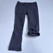 PrAna Halle Straight Hiking Convertible Pant Women's 8 Nylon Gray Outdoor UPF