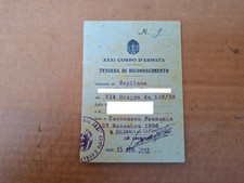 TESSERA XXXI^ CORPO D'ARMATA TERRANOVA PAUSANIA 1943