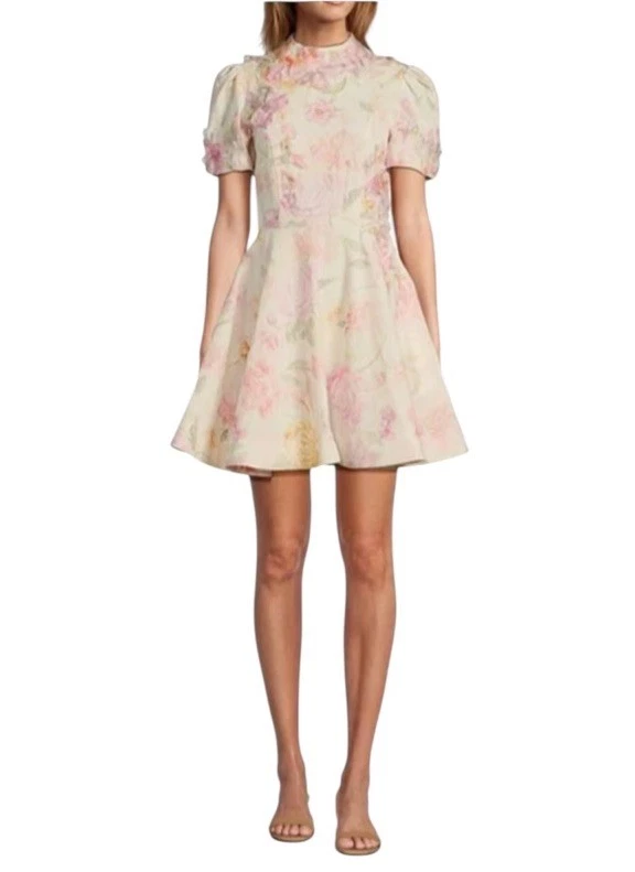 willow floral applique mock neck short sleeve midi dress Antonio Melani Willow Floral Applique Mock Neck Short Sleeve Midi Dress