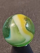 9/16" Peltier Cornflower Blue Lemon Rind White Clear Base Serious Marble A584