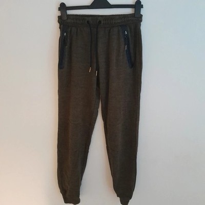 F&F Jogginghose khaki meliert Größe S Gummibund Reißverschluss Tasche Hose