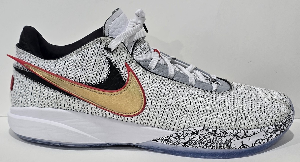 Mens New Nike White Gold The Debut Lebron 20 Basketball