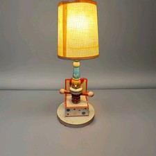 MCM Child  s Wooden Table Lamp Clown Jack in the Box by Nursery Plastics 1960s