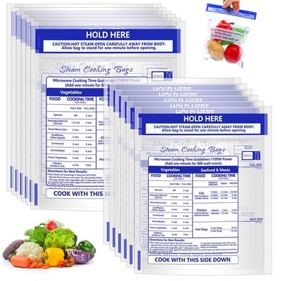 24 Pcs Microwave Steam Bags for Cooking 12 Medium and 12 Large Sizes Reusable...