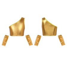 Kids Girls Vest Gymnastics Shirt Carnival Top Fitness Exercise One Shoulder