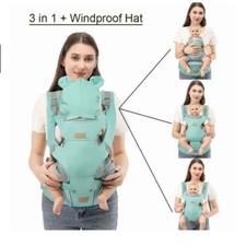3-in-1 Baby Hip Seat Carrier Backpack 0-36M Infant Toddler Ergonomic Baby Carier
