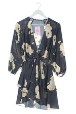 ZARA Abito a maniche lunghe Donna Abito Taglia IT 40 nero-bianco sporco