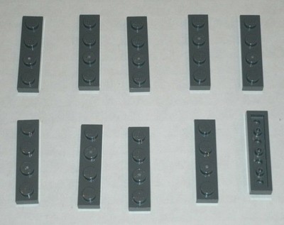 LEGO NEW 1x4 Dark Stone Grey Plate (10x) 4211001 Brick 3710
