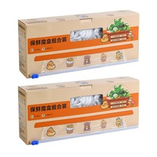 Plastic Wrap with Slide Cutter for Food, 100meters Cling Film with Magnetic B...