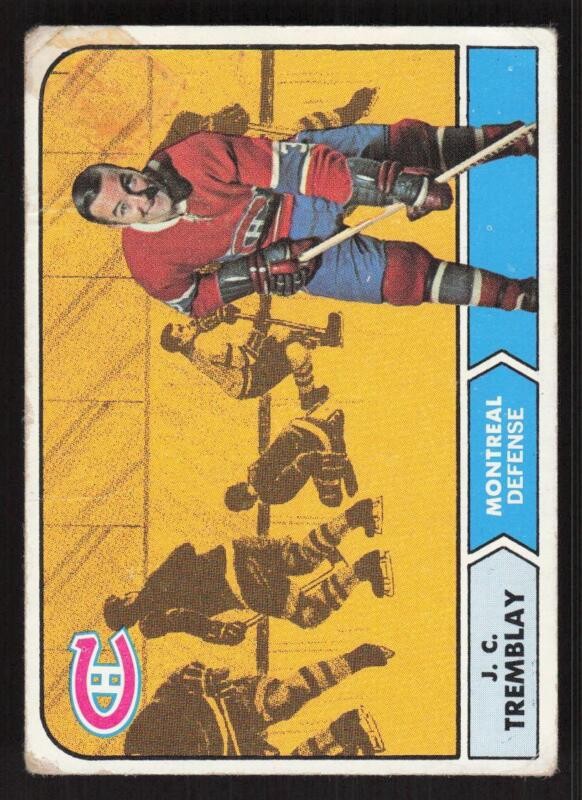 1968 TOPPS J.C. TREMBLAY 59 POOR HOCKEY MONTREAL CANADIENS