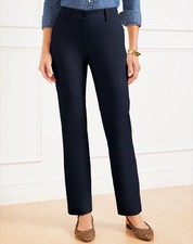Talbots Womens Perfect Chino Pants Size 8 Navy/Indigo Blue Straight Leg NWT