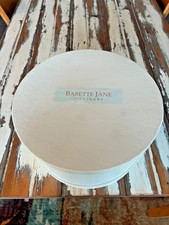 Vintage Round Hat Box labeled Babette Jane Millinery and lot of 2 Vntg Red Hats