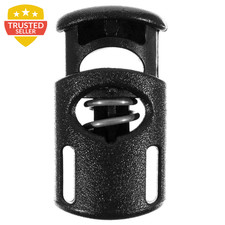 1/4" Cord Lock Toggle Stopper Black Ellipse Slider for Paracord Bungee