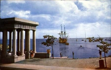 Mayflower II in Plymouth Harbor~Canopy over Plymouth Rock Massachusetts