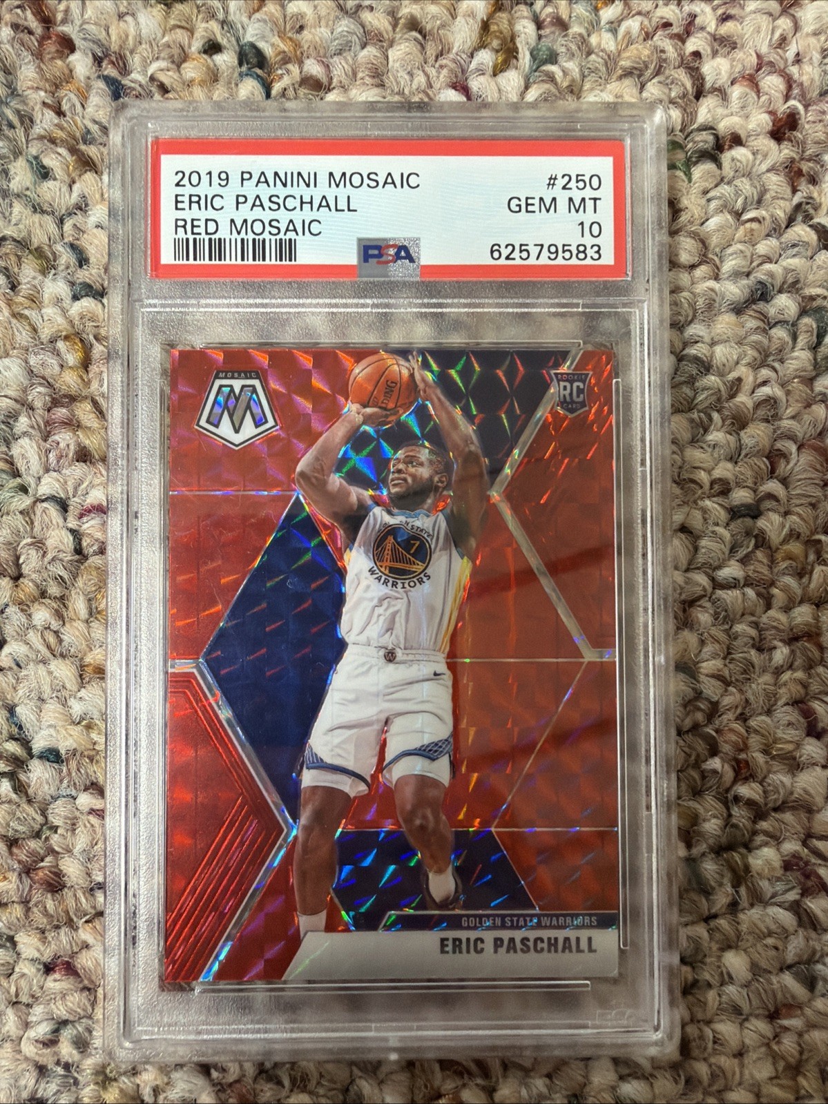 2019-20 Panini Mosaic Rookies Eric Paschall #250 Red Prizm (RC)