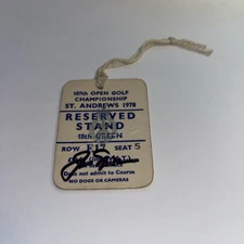 Jack Nicklaus Winner Signed 1978 British Open Championship Ticket