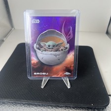 2025 Topps Chrome Star Wars Kamino Purple #56 Grogu 37/199