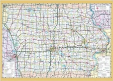 48X78 IOWA STATE OFFICIAL EXECUTIVE LAMINATED WALL MAP By I A Dept Of NEW