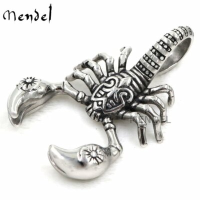 Scorpio Zodiac Scorpion Pendant Necklace - Stainless Steel, Unisex Men's & Women's Chain Jewelry