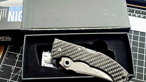 Cold Steel Night Force 63NF Carbon Fiber/G-10 - 4"authentic Damascus Steel Blade