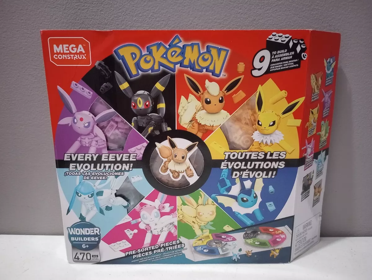 MEGA Pokemon Building Toy Kit Eevee Evolution Set (470 Pieces) with 9  Figures for Kids 