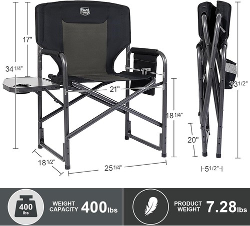 Portable Aluminum Camping Chair with Side Table, Ideal for Outdoor Adventures - Picture 5 of 11