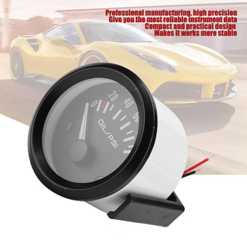52mm/2in 12V Electromagnetic Oil Pressure Gauge Indicator Auto Modified Meter - Picture 6 of 10