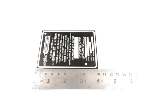 DATA PLATE FITS TO VINTAGE CLASSIC CHEVY CHEVROLET TRUCK 1957-1959 #V402-8 - Picture 5 of 5