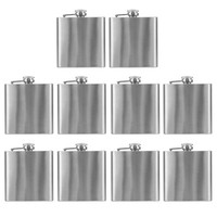 10 X Flachmann Ca180Ml / 6Oz Aus Edelstahl GebüRstet Taschenflasche FlachmäNner