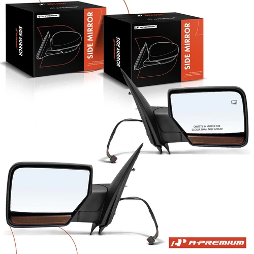 2x LH & RH Chrome Mirror w/ Power Glass Adjust for  Ford Expedition Lincoln 2011