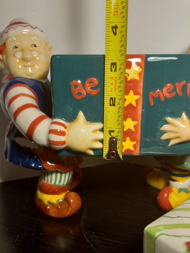 Figura de cerámica vintage de Navidad ELF GALLETAS JAR SILVESTRI caja de regalo rara - Imagen 13 de 24