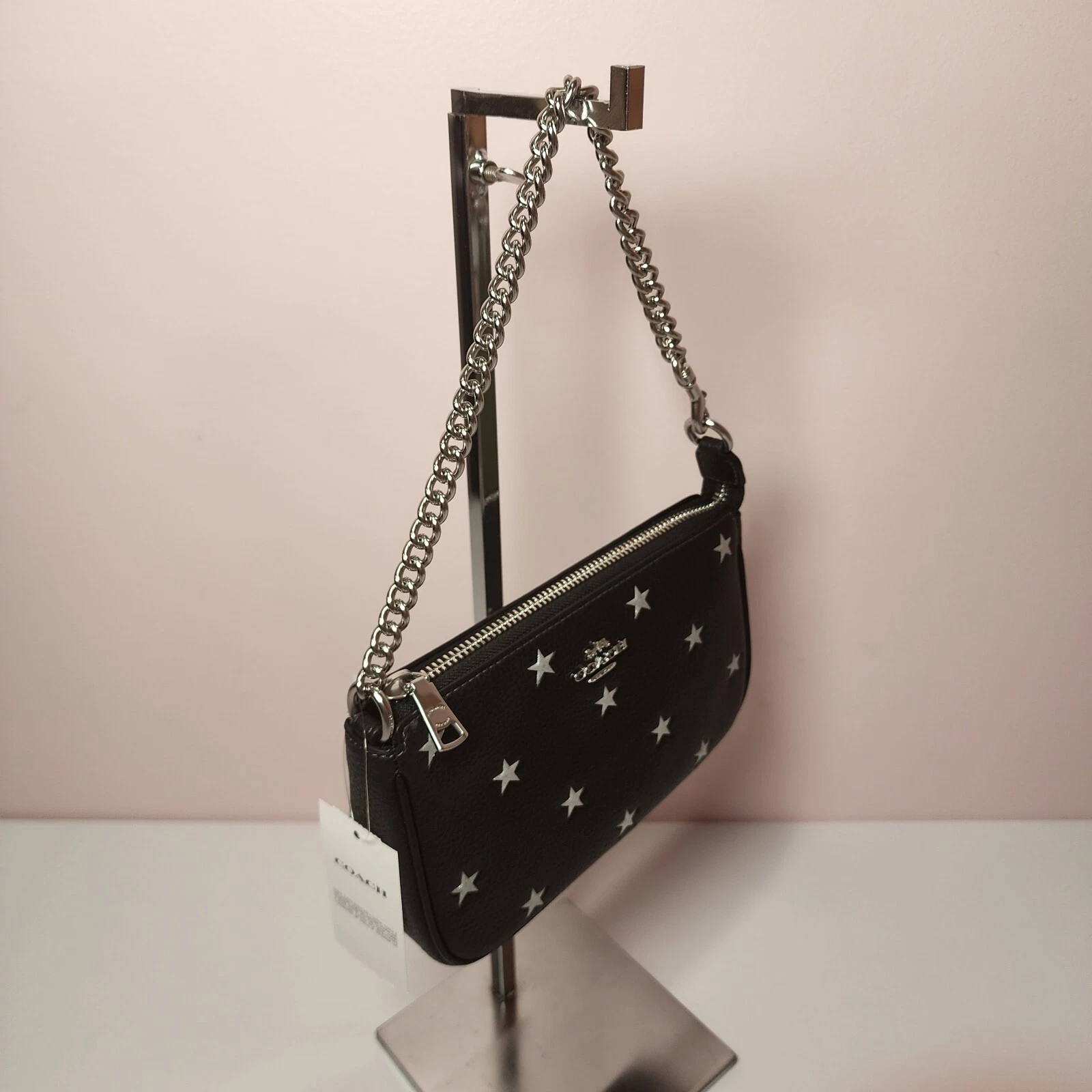 Coach Cw409 Nolita 19 in pelle di ciottolo con stampa stella nero multi nuovo con etichette