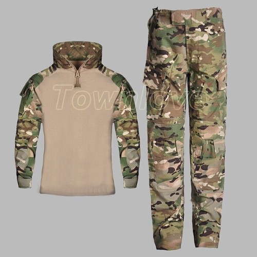 Kids Boy Girl Army Long Sleeve Shirt Pants Tactical Combat Uniform Military Suit - Picture 5 of 33
