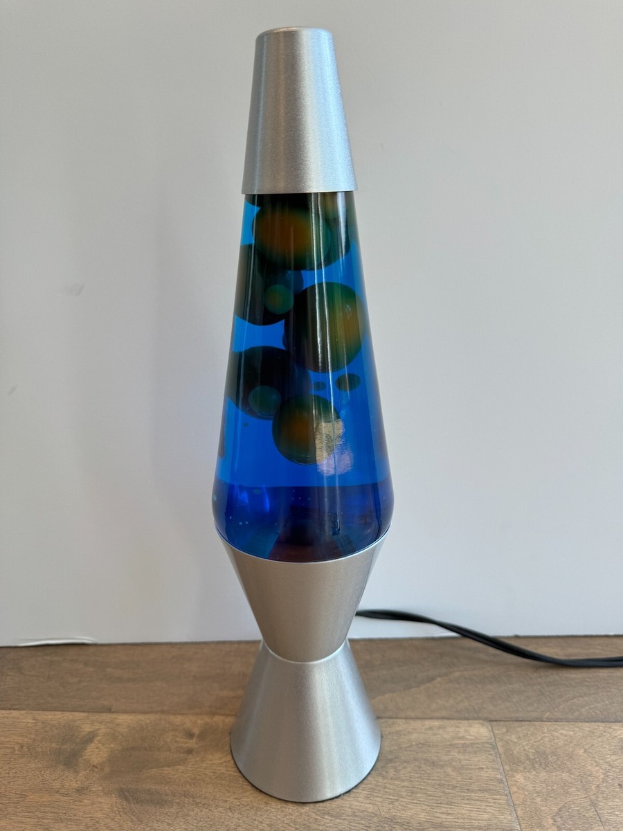 Yellow & Blue Lava Lamp – 11.5 Inches Tall With Silver Base And Top, Includes 15W Bulb