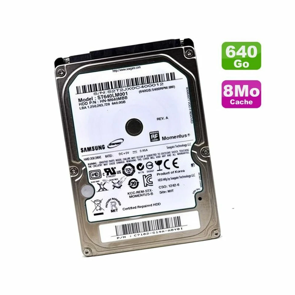 Seagate Momentus Spinpoint M8 640GB Internal 5400 RPM 6.35 cm 2.5" ST640LM001 - Image 2 of 2