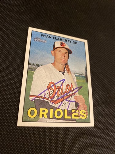 Ryan Flaherty Orioles 2016 Signed Auto Autographed Topps Heritage Card #407 ~COA - Picture 2 of 5