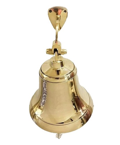 1873 Ornate Embossed Nickel Plated Brass Door Bell With Pull Chain