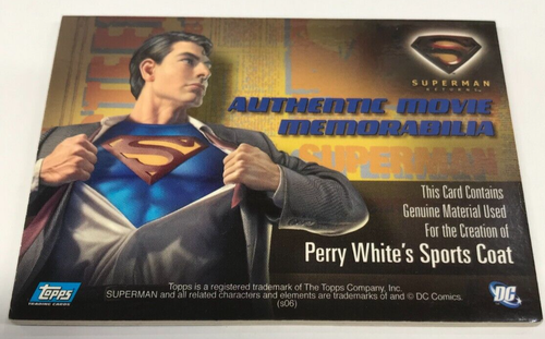 2006 SUPERMAN RETURNS TRADING CARD COSTUME CARD PERRY WHITE'S SPORTS COAT - Picture 2 of 2