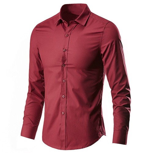 Men Wrinkle-free Formal Long Sleeve Shirts Business Office Dress Shirt Button Up - Picture 8 of 18