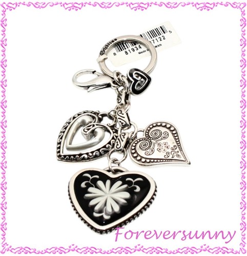 Brighton Water Lily Heart Key Fob Chain