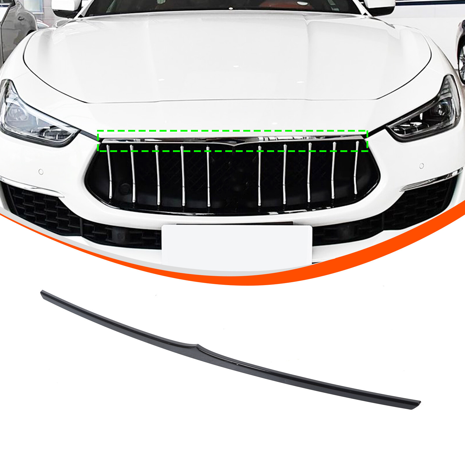 ABS Gloss Black Front Bumper Grille Molding Trim For Maserati Ghibli 2018-23  US
