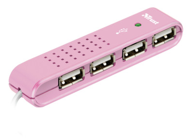 Pink Hub Trust Vecco Pink 4 Port USB 2.0 Mini Hub 17013 | eBay UK