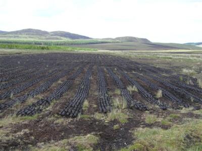 Photo 6x4 Crockaveeny Townland Stranagappoge Rows of commercially dug tur c2009