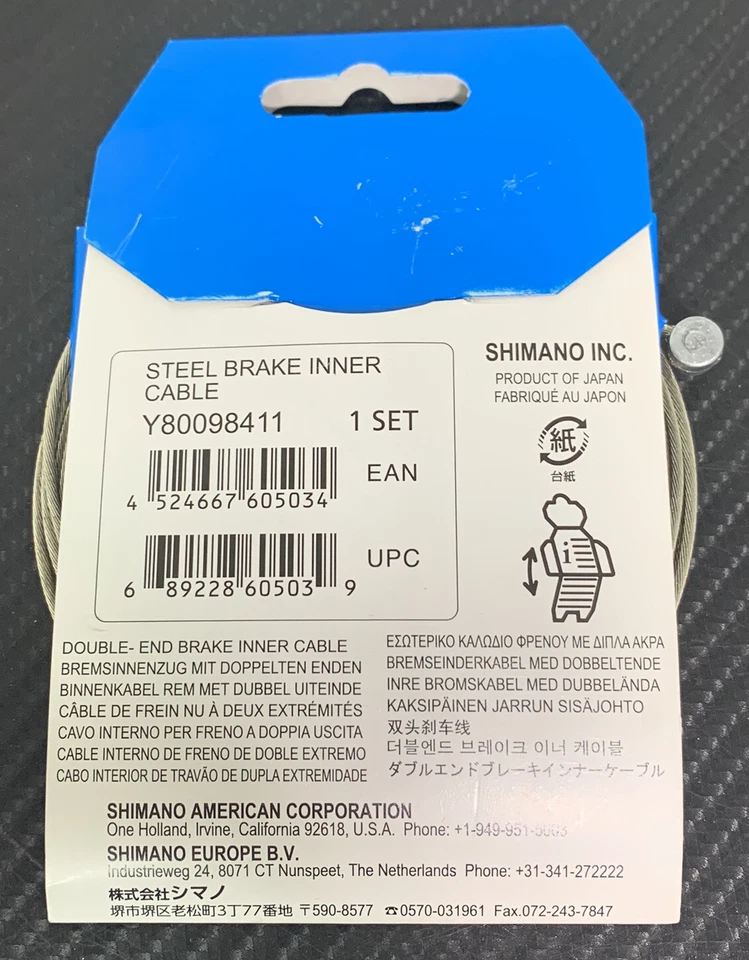 Cabo interno de freio Shimano genuíno aço com extremidade dupla estrada/MTB 1,6x2050mm - RÁPIDO! - Imagem 4 de 4