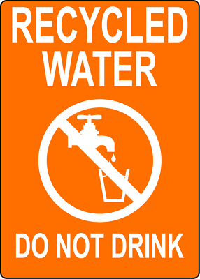 #ad RECYCLED WATER DO NOT DRINK 1 Adhesive Vinyl Sign Decal $10.99