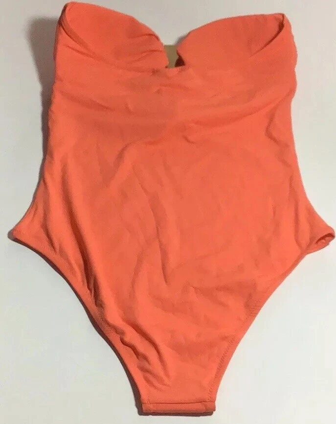 Nuevo con etiquetas Traje de baño Melissa Odabash $240 St. Tropez Bandeau de una pieza talla 8 albaricoque Foto 2 de 4